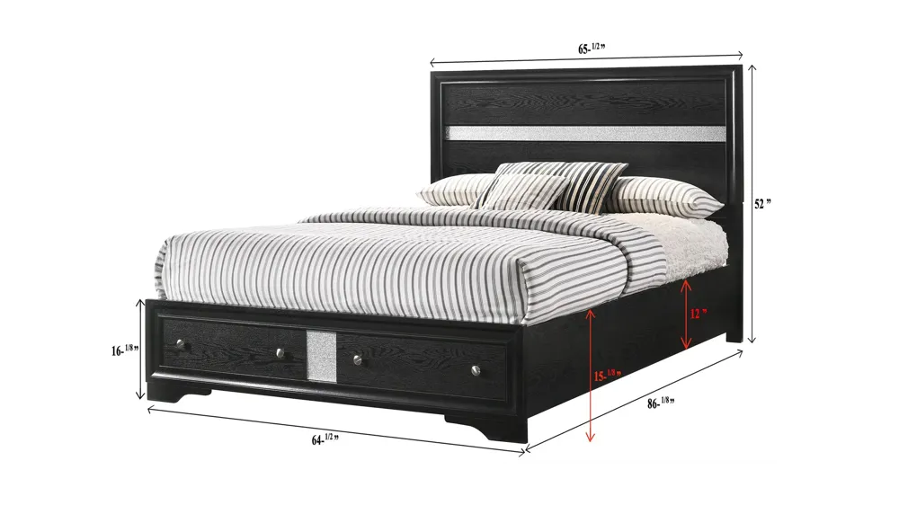 Regata 4-pc. Bedroom Set w/Storage Bed Dimensions