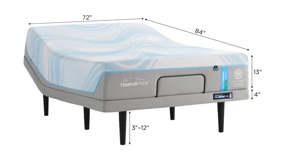 Tempur ActiveBreeze 2.0 System Medium Hybrid Mattress Dimensions