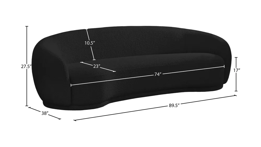 Hyde Boucle Fabric Sofa Dimensions