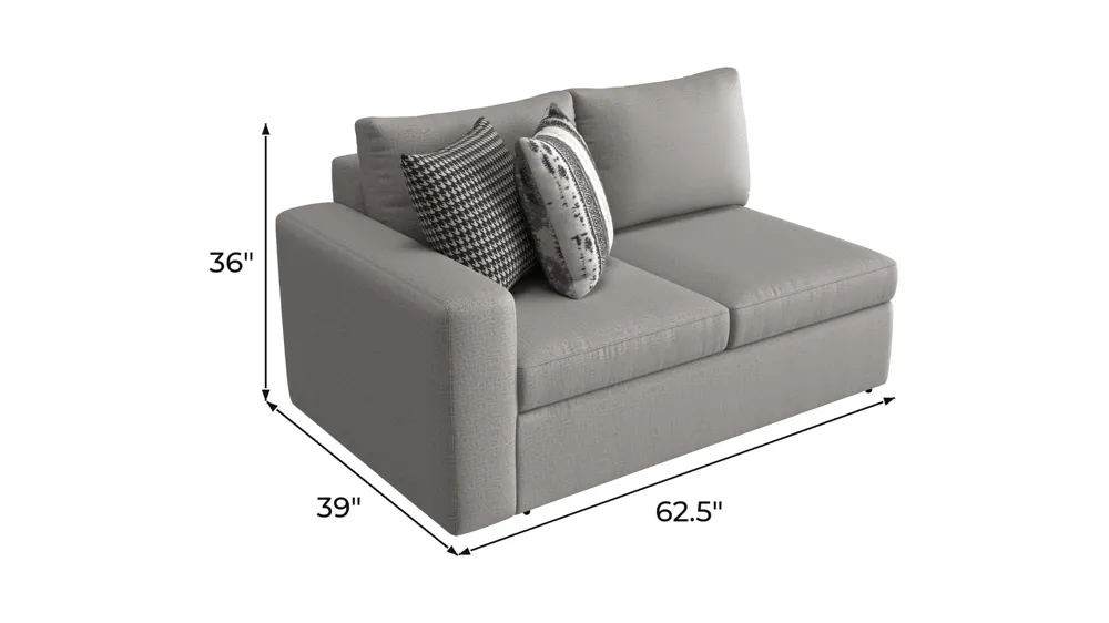 Barry Left Arm Facing Loveseat Dimensions