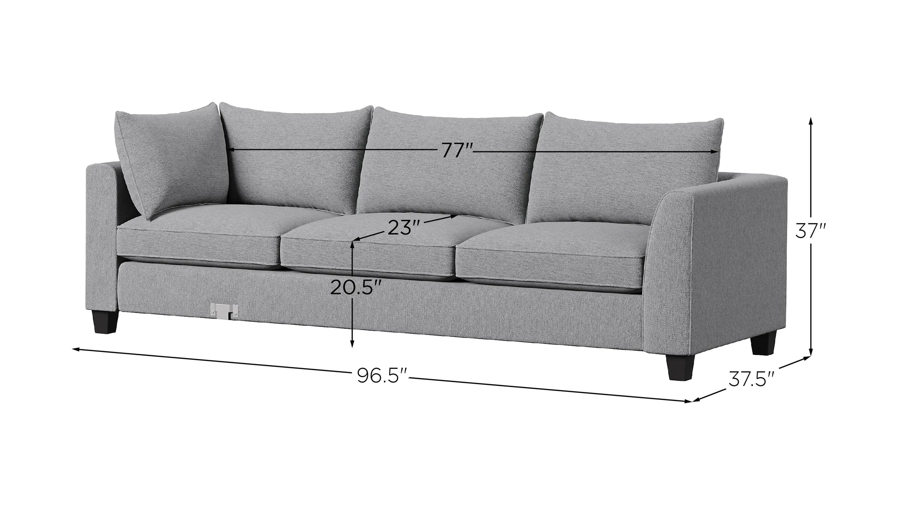 Daine Right Arm Facing Sofa w/ Sectional Bracket | Raymour & Flanigan