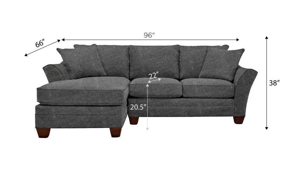 Foresthill 2-pc. Left Hand Chaise Sectional Sofa Dimensions
