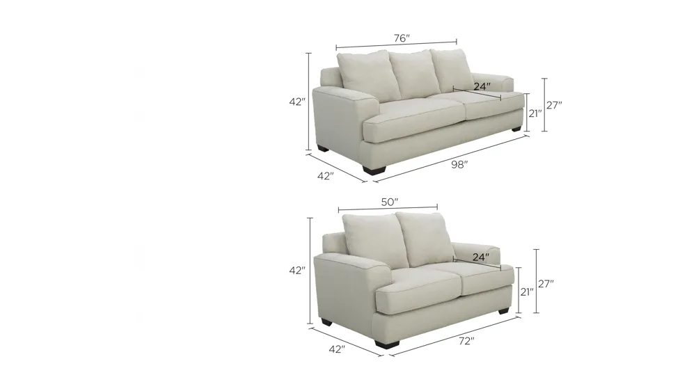 Marisa Living Room Set Dimensions