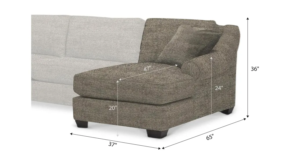 Thatcher Right Arm Facing Chaise Dimensions