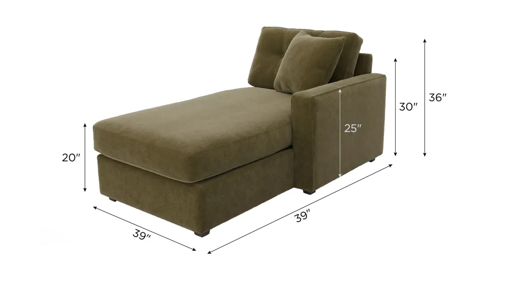 ModularOne Right Arm Facing Chaise Dimensions