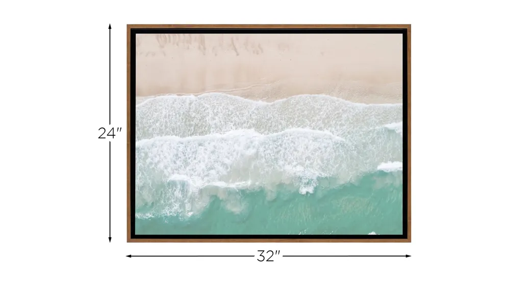 Stratton Beach Waves from Above Canvas Wall Art Dimensions