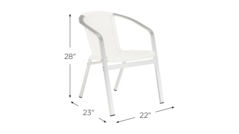 Bruna Outdoor Stacking Armchair - Set of 2 Dimensions