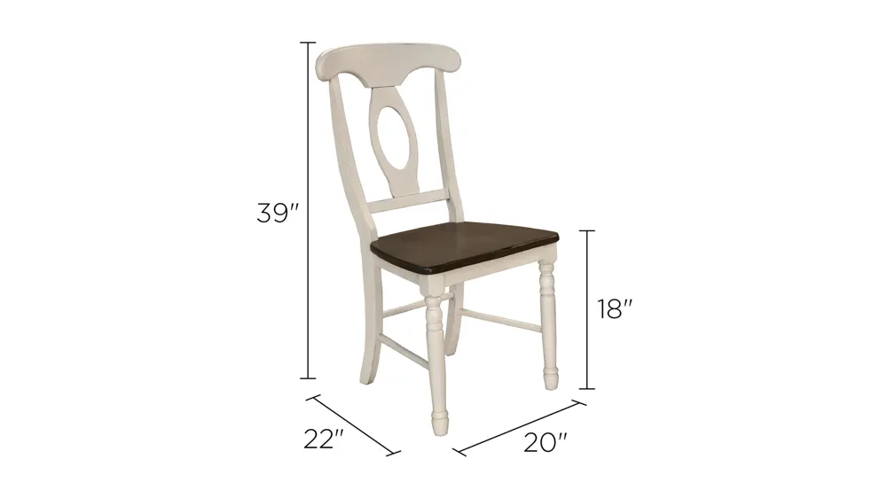 British Isles Napoleon Dining Chair - Set of 2 Dimensions