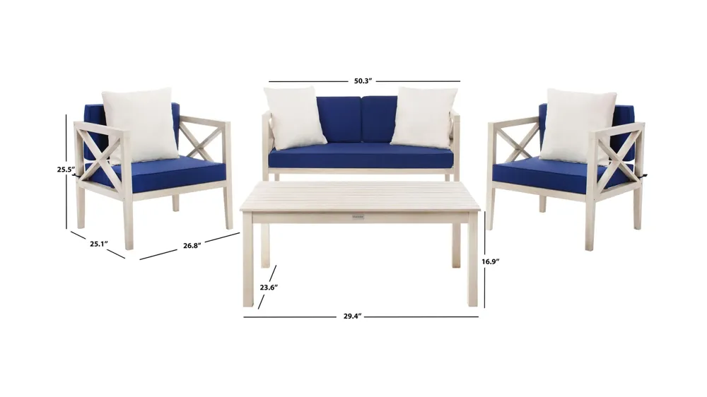 Johannes 4-pc. Patio Set Dimensions