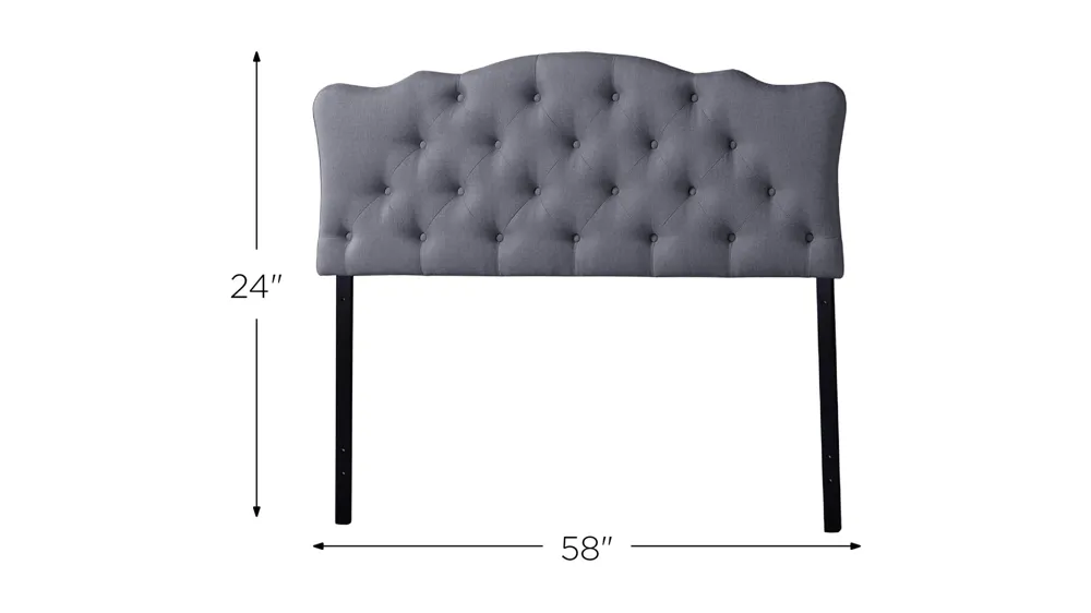 Rita Button-Tufted Scalloped Headboard Dimensions