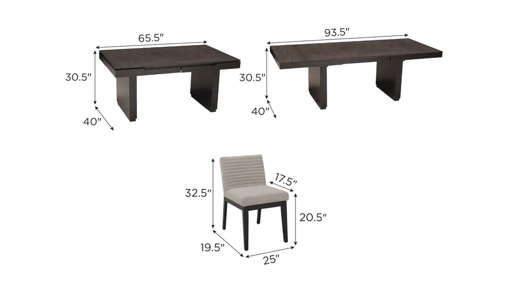 Modesto 7-pc. Dining Set Dimensions