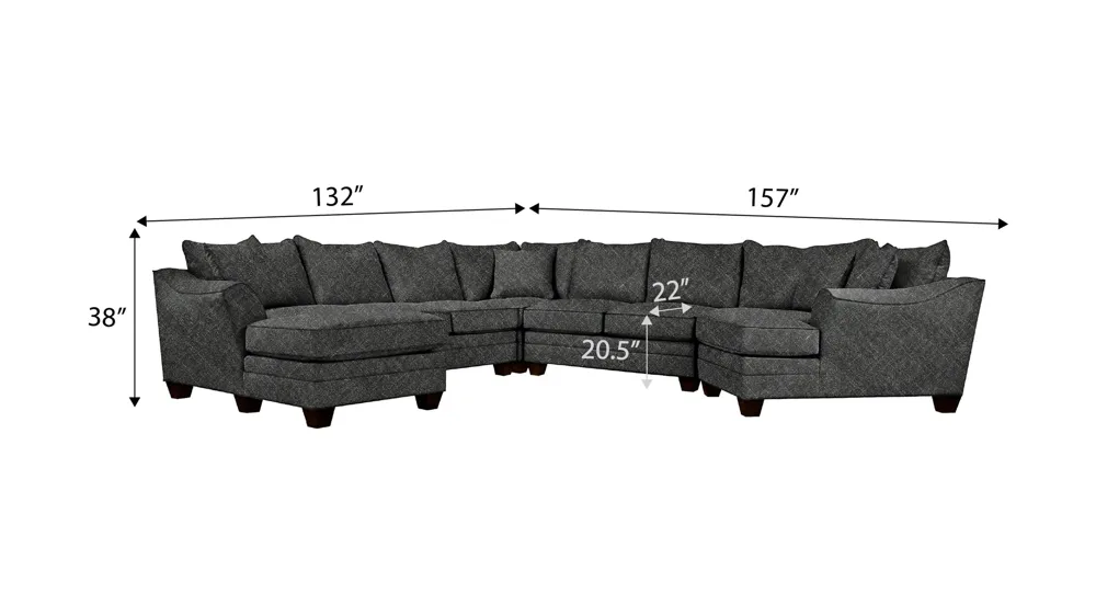 Foresthill 5-pc. Left Hand Facing Sectional Sofa Dimensions