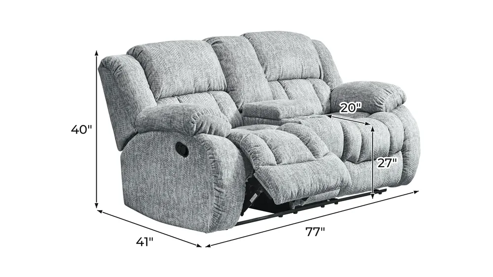 Monterey Console Reclining Loveseat Dimensions