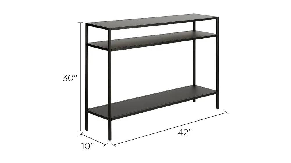 Ricardo Rectangular Console Table with Metal Shelves Dimensions