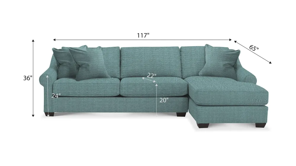 Thatcher 2-pc. Sectional Dimensions