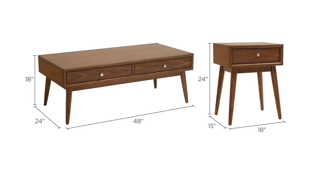 Miranda 3-pc. Occasional Table Set Dimensions
