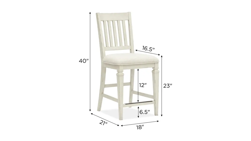 Ashford Counter Dining Chair- Set of 2 Dimensions