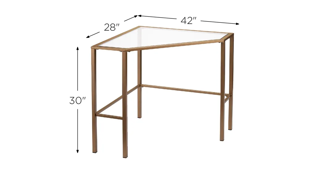Ashford Metal/Glass Corner Desk Dimensions