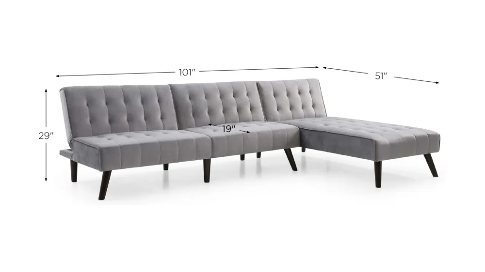 Tahoe 2-pc. Reversible Klik Klak Sofa with Chaise Dimensions