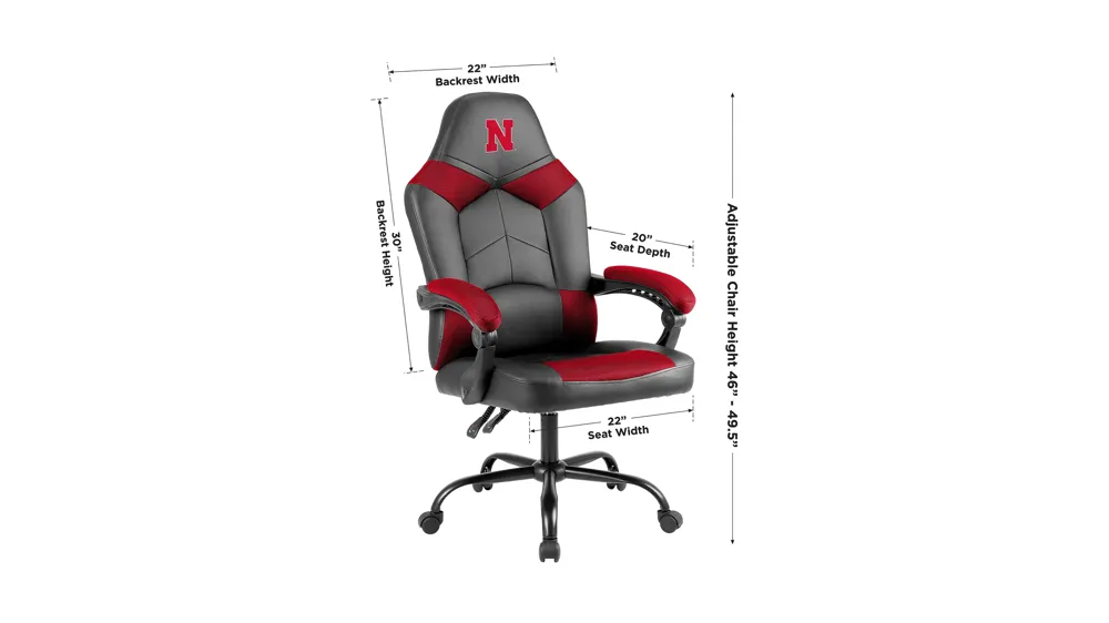 NCAA Faux Leather Oversized Gaming Chair Dimensions