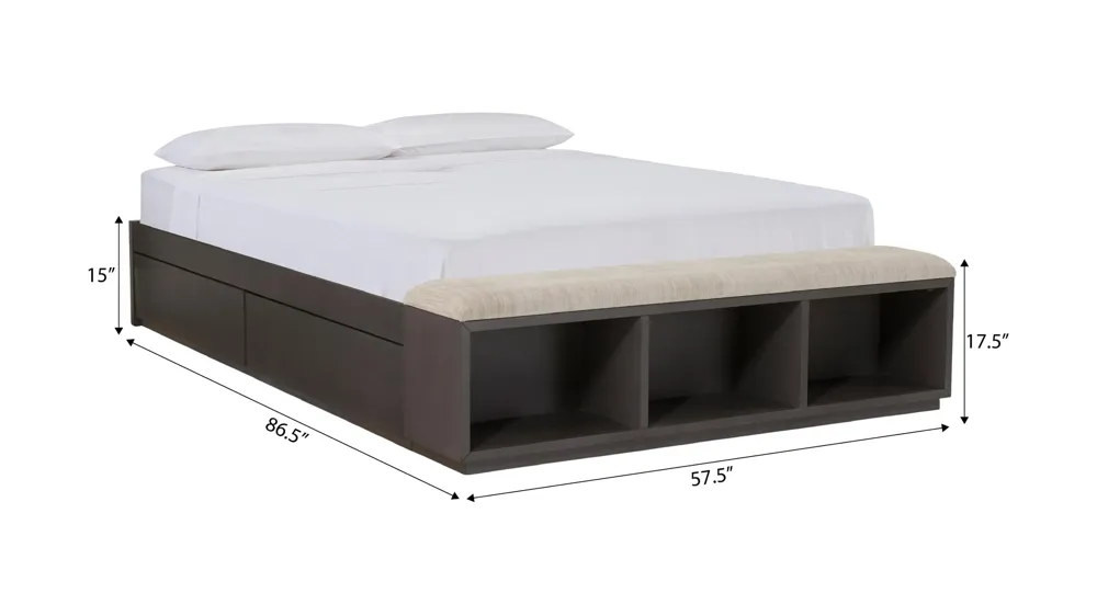 Paramore Bed w/ 1-Side Storage Dimensions