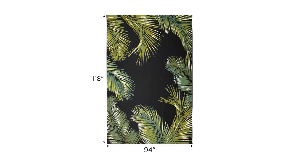 Marina Palm Border Indoor/Outdoor Area Rug Dimensions
