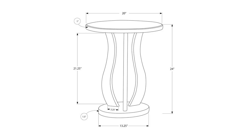 Lynette End Table Dimensions