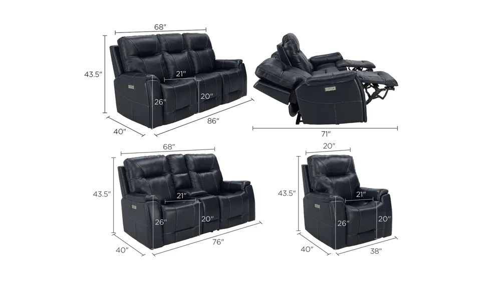 Barnett Living Room Set Dimensions