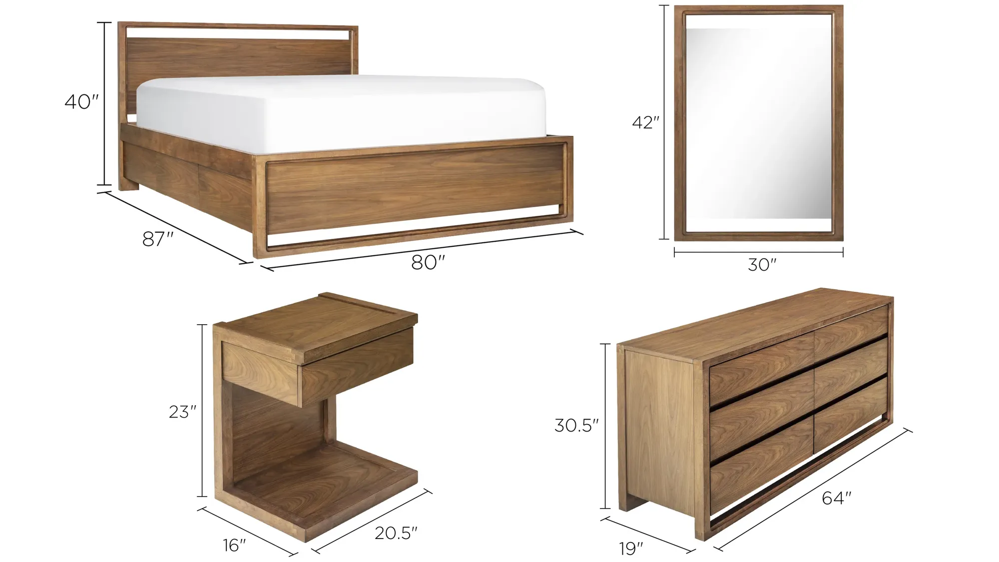 Aversa 4-pc. Bedroom Set w/ 2-side Storage Bed and 1-Drawer