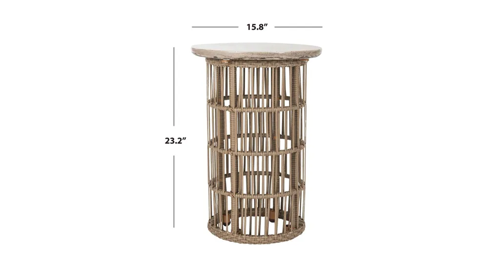 Rocco Indoor/Outdoor Modern Concrete Side Table Dimensions