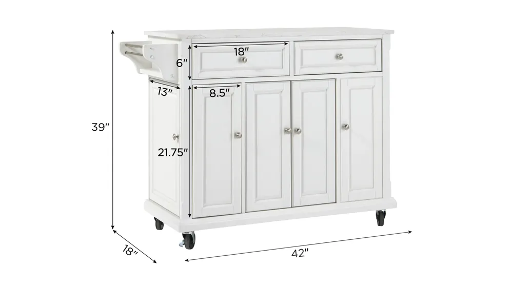 Kiriana Kitchen Cart Dimensions