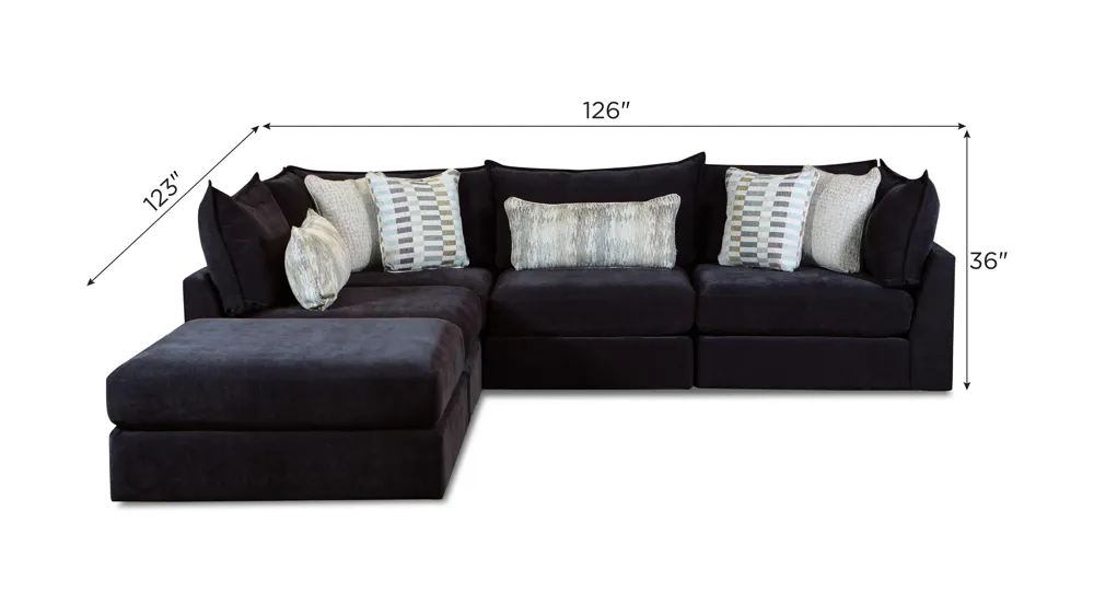 Durango 5-pc. Sectional Dimensions