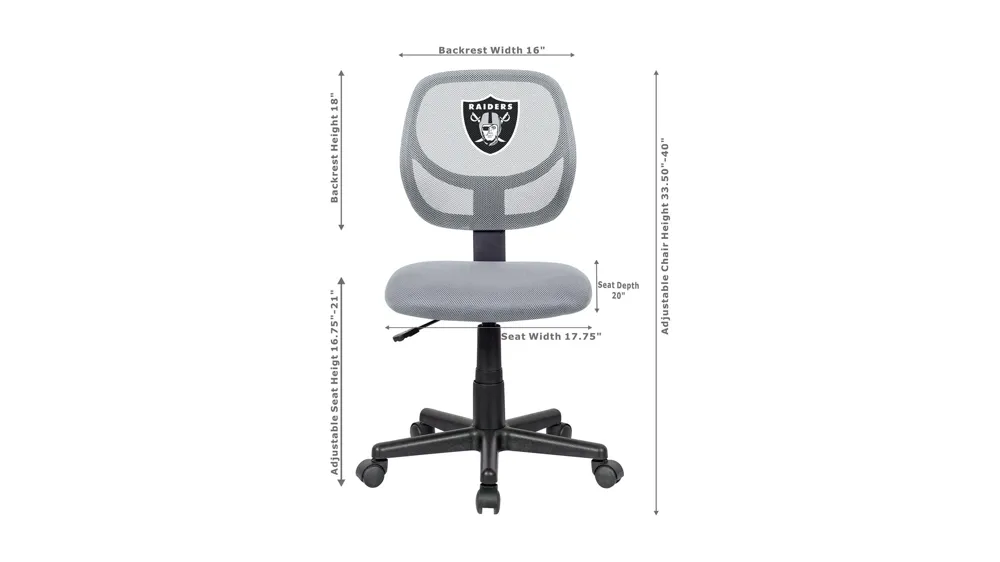 NFL Armless Task Chair Dimensions