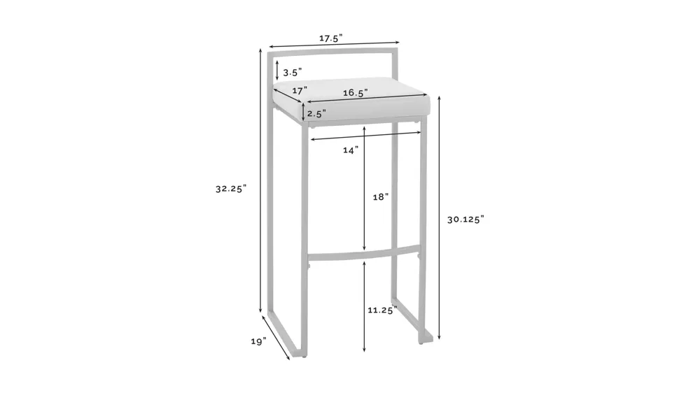 Harlowe Counter Stool - Set of 2 Dimensions
