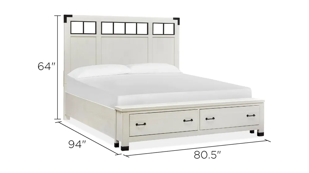 Harper Springs Panel Storage Bed with Metal Accent Dimensions