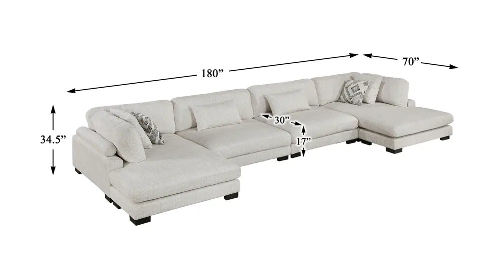 Howerton 4-pc. Modular Sectional with Chaise Dimensions