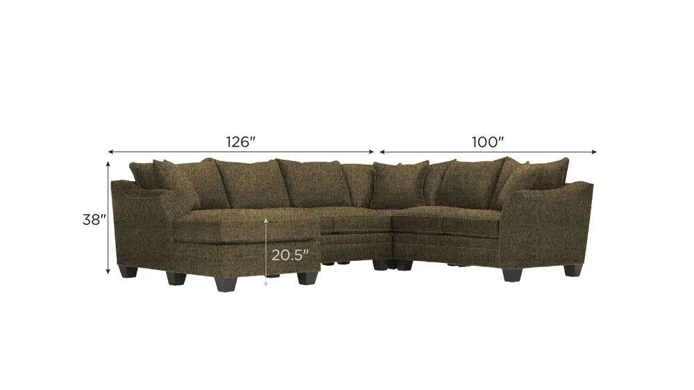 Foresthill 4-pc. Left Hand Chaise Sectional Sofa Dimensions