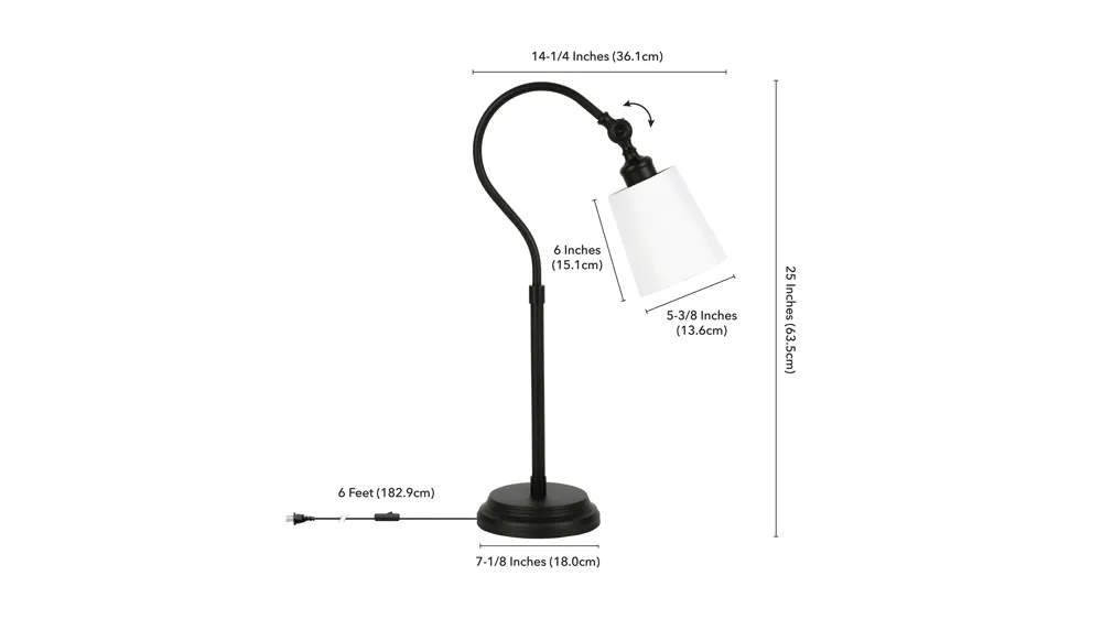 Rosalinda Table Lamp Dimensions