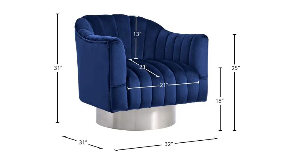Farrah Velvet Accent Chair Dimensions