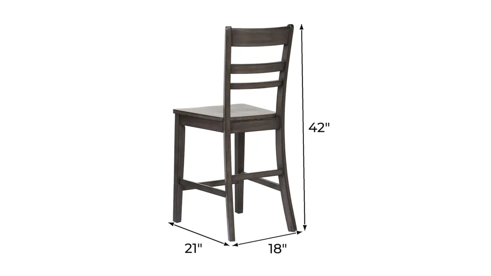 Eastlane Slat Back Barstool: Set of 2 Dimensions