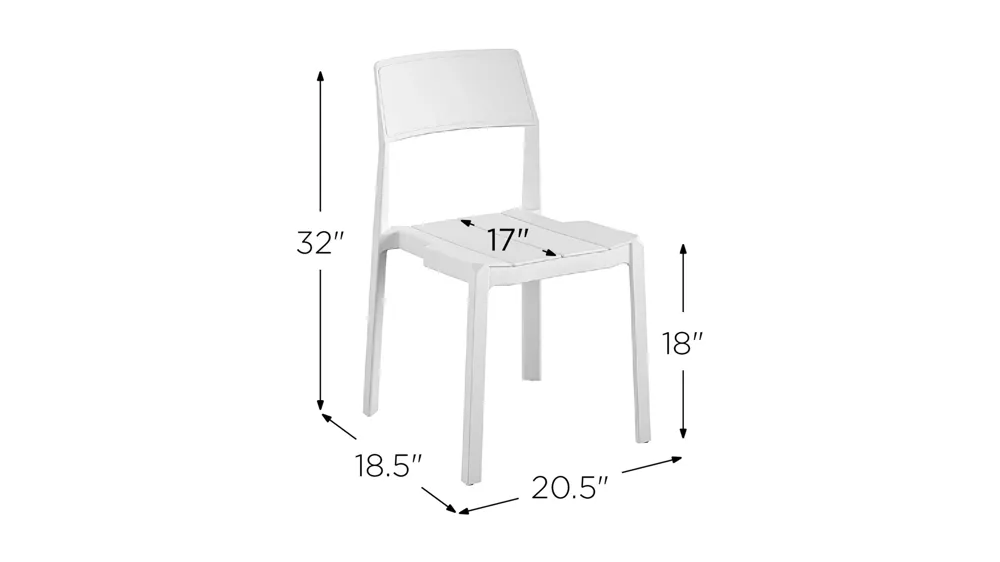 Novogratz Poolside Gossip Outdoor Chandler Stacking Dining Chairs - Set of 2 Dimensions