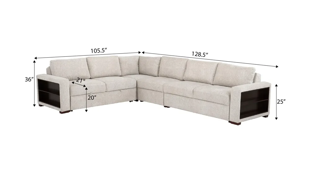 Juniper 5-pc. Sectional Dimensions