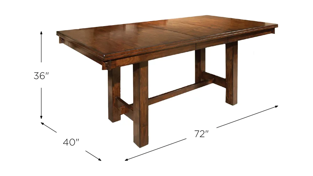 Kona Counter Height Trestle Table Dimensions