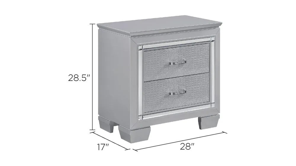Brambley Nightstand  w/ LED Lights Dimensions
