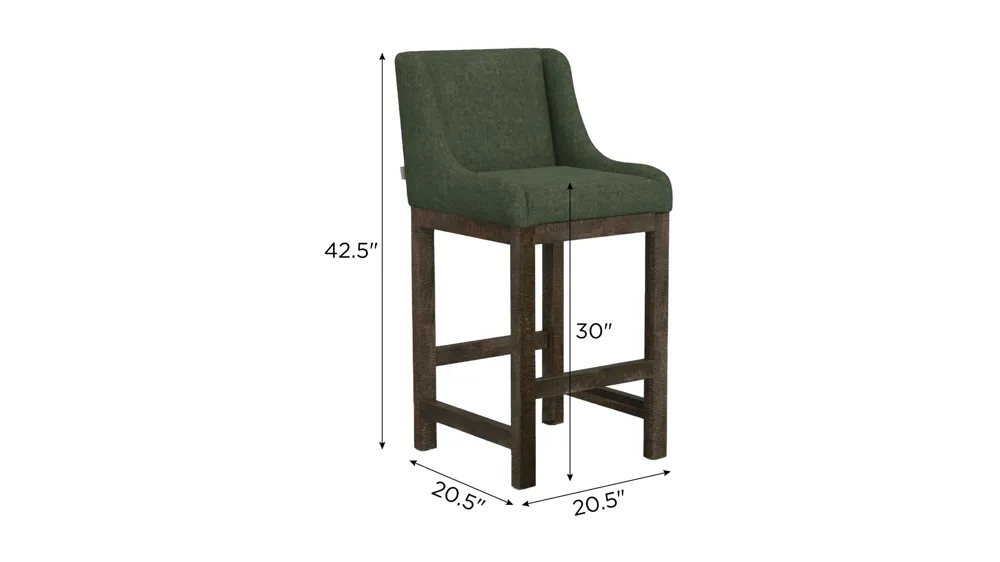 Natural Wooden 30" Upholstered Barstool Dimensions