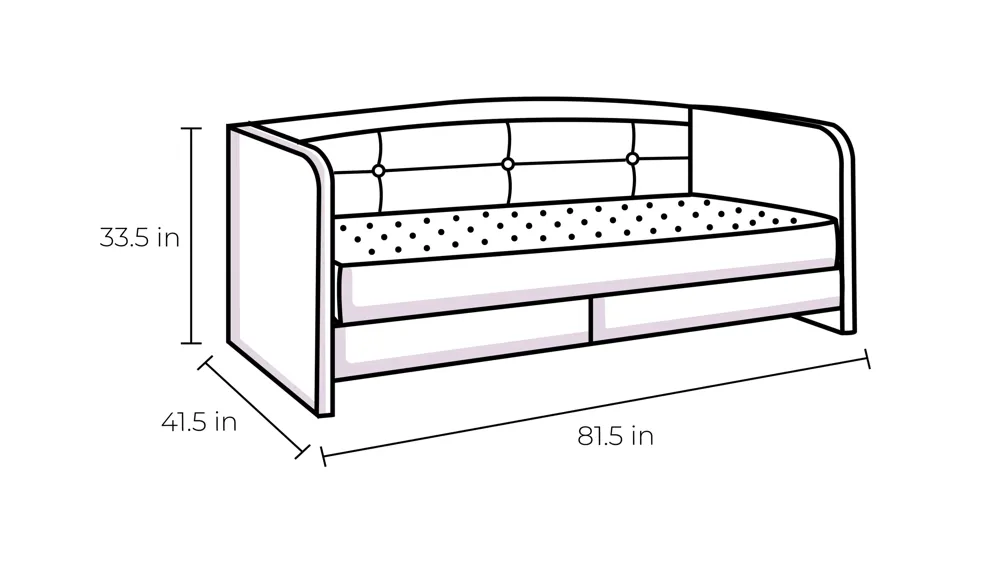Loretta Daybed with Trundle Dimensions