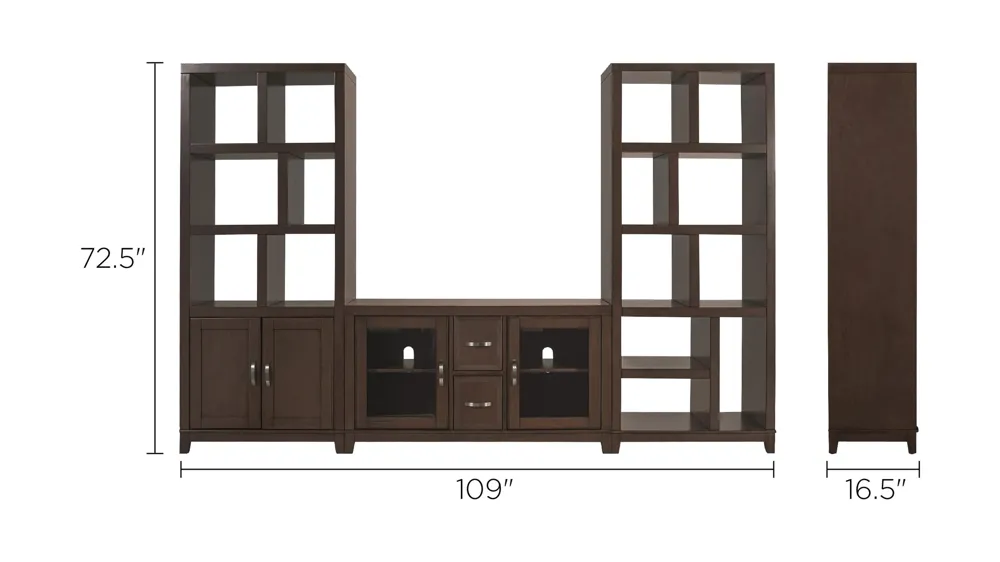 Granthom 3-pc. Wall Unit w/ 48" TV Console Dimensions