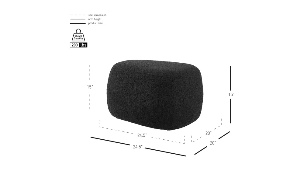 Carlese Small Ottoman Dimensions
