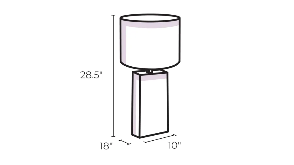 Sakana Textured Table Lamp Dimensions