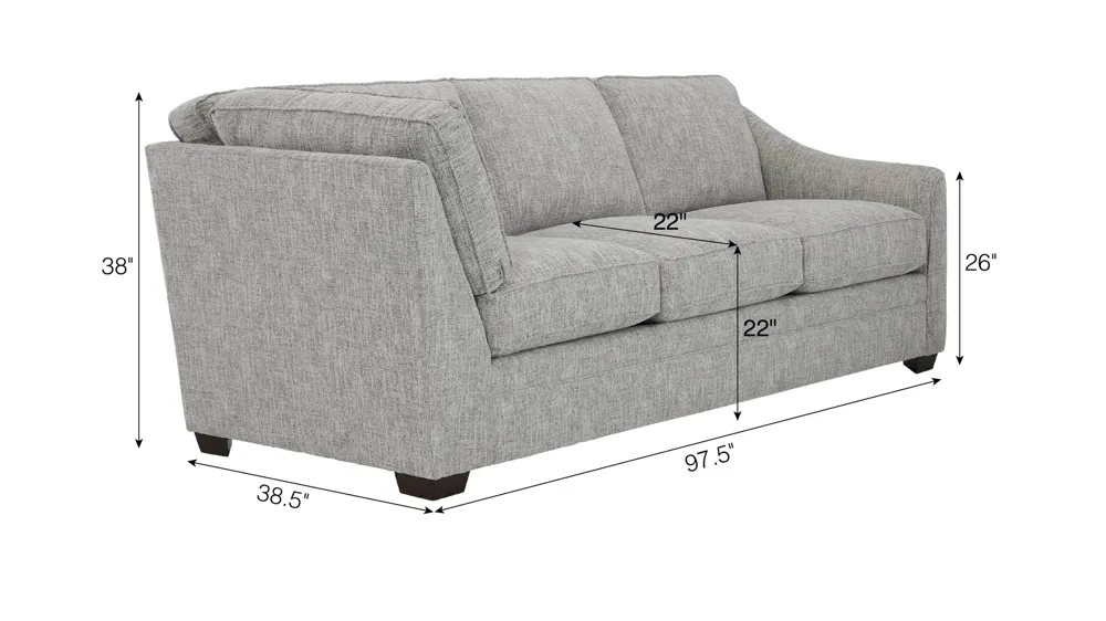 Fairhaven Right Arm Facing Sofa w/ Return Dimensions